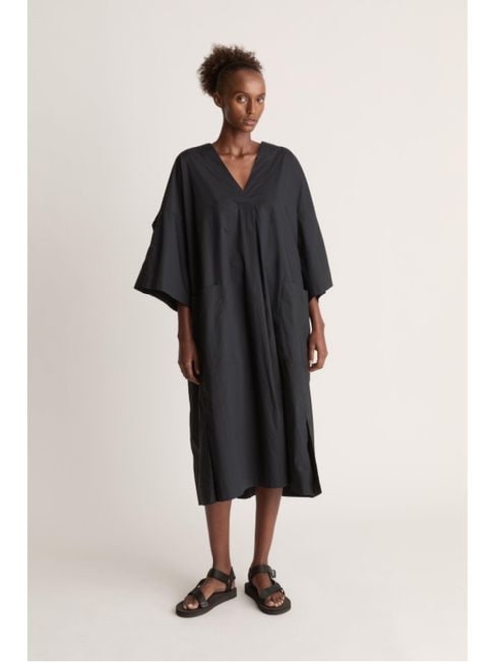 Lee Matthews Workroom Oversized Black Large Pockets Pull Over Dress AU 1 US 4